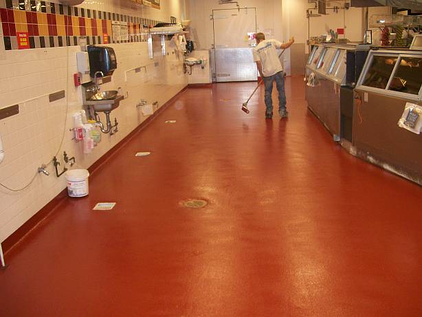 Urethane floor in a Deli