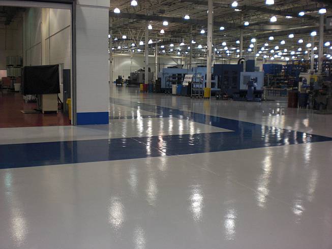 Two color epoxy industrial floor