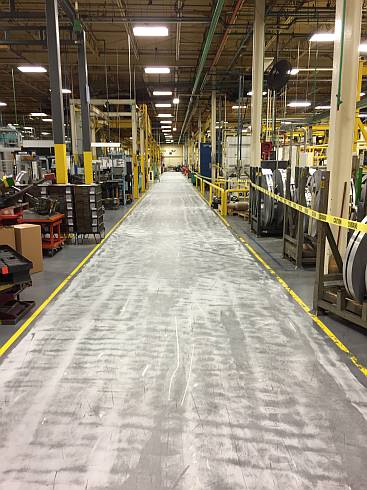Preparation of aisle in industrial plant
