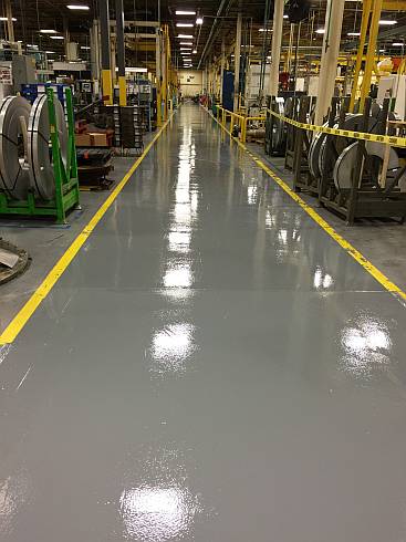Finished aisle in industrial plant
